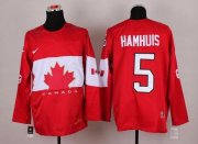 Wholesale Cheap Olympic 2014 CA. #5 Dan Hamhuis Red Stitched NHL Jersey