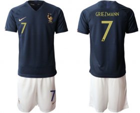 Wholesale Cheap France #7 Griezmann Home Soccer Country Jersey