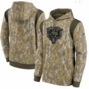 Wholesale Cheap Men Chicago Bears Nike Camo 2021 Salute To Service Therma Performance Pullover Hoodie