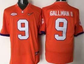 Wholesale Cheap Men\'s Clemson Tigers #9 Wayne Gallman II Orange 2016 Playoff Diamond Quest College Football Nike Limited Jersey
