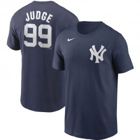 Wholesale Cheap New York Yankees #99 Aaron Judge Nike Name & Number T-Shirt Navy