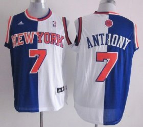 Wholesale Cheap New York Knicks #7 Carmelo Anthony Revolution 30 Swingman Blue/White Two Tone Jersey