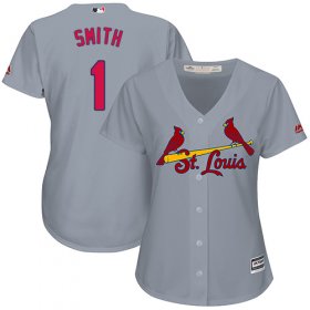 Wholesale Cheap Cardinals #1 Ozzie Smith Grey Road Women\'s Stitched MLB Jersey