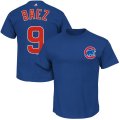 Wholesale Cheap Chicago Cubs #9 Javier Baez Majestic Official Name and Number T-Shirt Royal