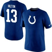 Wholesale Cheap Nike Indianapolis Colts #13 TY Hilton Name & Number NFL T-Shirt Blue