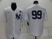 Wholesale Cheap Mens New York Yankees #99 Aaron Judge White Cool Base Stitched Rose Baseball Jersey
