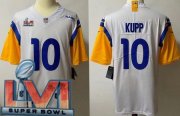 Wholesale Cheap Women's Los Angeles Rams #10 Cooper Kupp Limited White Alternate 2022 Super Bowl LVI Bound Vapor Jersey