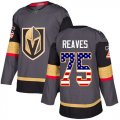 Wholesale Cheap Adidas Golden Knights #75 Ryan Reaves Grey Home Authentic USA Flag Stitched NHL Jersey