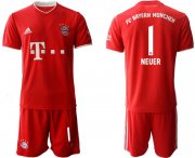 Wholesale Cheap Men 2020-2021 club Bayern Munchen home 1 red Soccer Jerseys