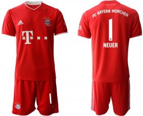 Wholesale Cheap Men 2020-2021 club Bayern Munchen home 1 red Soccer Jerseys