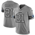 Wholesale Cheap Dallas Cowboys #21 Ezekiel Elliott Men's Nike Gray Gridiron II Vapor Untouchable Limited NFL Jersey