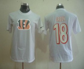 Wholesale Cheap Nike Cincinnati Bengals #18 A.J. Green Name & Number NFL T-Shirt White