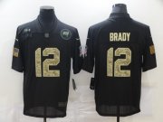 Wholesale Cheap Men's Tampa Bay Buccaneers #12 Tom Brady Black Camo 2020 Salute To Service Stitched NFL Nike Limited Jersey