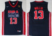 Wholesale Cheap 1992 Olympics Team USA #13 Chris Mullin Navy Blue Swingman Jersey