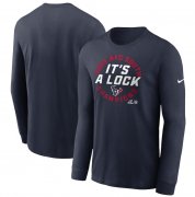 Cheap Men's Houston Texans Navy 2023 AFC South Division Champions Locker Room Trophy Collection Long Sleeve T-Shirt