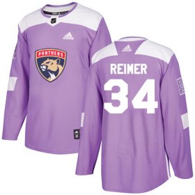 Wholesale Cheap Adidas Panthers #34 James Reimer Purple Authentic Fights Cancer Stitched NHL Jersey