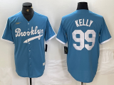 Cheap Men's Brooklyn Dodgers #99 Joe Kelly Light Blue Cooperstown Collection Cool Base Jersey