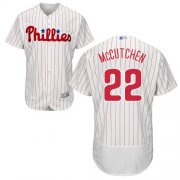 Wholesale Cheap Phillies #22 Andrew McCutchen White(Red Strip) Flexbase Authentic Collection Stitched MLB Jersey