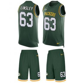 Wholesale Cheap Nike Packers #63 Corey Linsley Green Team Color Men\'s Stitched NFL Limited Tank Top Suit Jersey