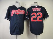 Wholesale Cheap Indians #22 Jason Kipnis Navy Blue Cool Base Stitched MLB Jersey