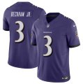 Cheap Men's Baltimore Ravens #3 Odell Beckham Jr. Purple 2023 F.U.S.E. Vapor Untouchable Stitched Jersey