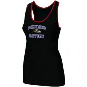 Wholesale Cheap Women's Nike Baltimore Ravens Heart & Soul Tri-Blend Racerback Stretch Tank Top Black
