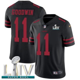 Wholesale Cheap Nike 49ers #11 Marquise Goodwin Black Super Bowl LIV 2020 Alternate Men\'s Stitched NFL Vapor Untouchable Limited Jersey