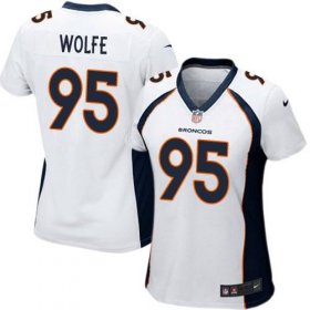 Wholesale Cheap Nike Broncos #95 Derek Wolfe White Women\'s Stitched NFL New Elite Jersey