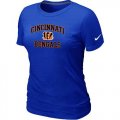 Wholesale Cheap Women's Nike Cincinnati Bengals Heart & Soul NFL T-Shirt Blue