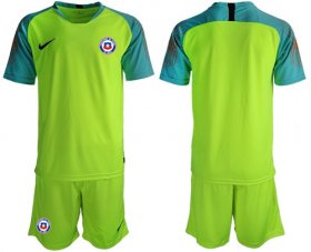 Wholesale Cheap Chile Blank Shiny Green Goalkeeper Soccer Country Jersey