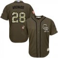 Wholesale Cheap Rockies #28 Nolan Arenado Green Salute to Service Stitched Youth MLB Jersey
