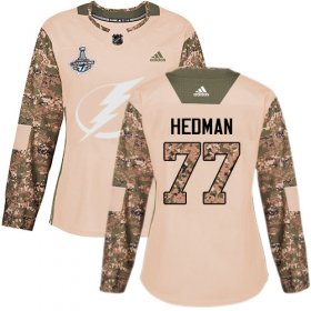 Cheap Adidas Lightning #77 Victor Hedman Camo Authentic 2017 Veterans Day Women\'s 2020 Stanley Cup Champions Stitched NHL Jersey