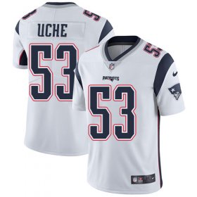 Wholesale Cheap Nike Patriots #53 Josh Uche White Men\'s Stitched NFL Vapor Untouchable Limited Jersey