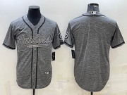 Wholesale Cheap Men's Las Vegas Raiders Blank Grey With Patch Cool Base Stitched Baseball Jersey