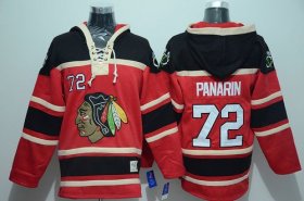 Wholesale Cheap Blackhawks #72 Artemi Panarin Red Sawyer Hooded Sweatshirt Stitched NHL Jersey
