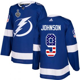 Wholesale Cheap Adidas Lightning #9 Tyler Johnson Blue Home Authentic USA Flag 2020 Stanley Cup Final Stitched NHL Jersey