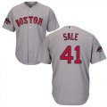 Wholesale Cheap Red Sox #41 Chris Sale Grey Cool Base 2018 World Series Champions Stitched Youth MLB Jersey