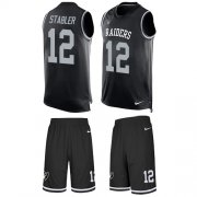 Wholesale Cheap Nike Raiders #12 Kenny Stabler Black Team Color Men's Stitched NFL Limited Tank Top Suit Jersey