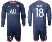 Wholesale Cheap Men 2021-2022 ClubParis Saint-Germainhome blue Long Sleeve 18 Soccer Jersey