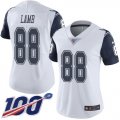 Wholesale Cheap Nike Cowboys #88 CeeDee Lamb White Women's Stitched NFL Limited Rush 100th Season Jersey