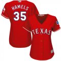 Wholesale Cheap Rangers #35 Cole Hamels Red Alternate Women's Stitched MLB Jersey