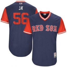 Wholesale Cheap Red Sox #56 Joe Kelly Navy \"JK\" Players Weekend Authentic Stitched MLB Jersey