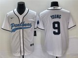 Wholesale Cheap Men's Carolina Panthers #9 Bryce Young White With Patch Cool Base Stitched Baseball Jersey