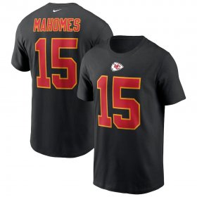 Wholesale Cheap Kansas City Chiefs #15 Patrick Mahomes Nike Team Player Name & Number T-Shirt Black