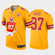 Cheap Kansas City Chiefs #87 Travis Kelce Nike Team Hero 7 Vapor Limited NFL Jersey Yellow
