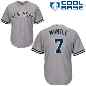 Wholesale Cheap Yankees #7 Mickey Mantle Stitched Grey Youth MLB Jersey