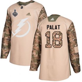 Wholesale Cheap Adidas Lightning #18 Ondrej Palat Camo Authentic 2017 Veterans Day 2020 Stanley Cup Final Stitched NHL Jersey