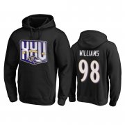 Wholesale Cheap Baltimore Ravens #98 Brandon Williams Men's Black Team 25th Season Pullover Hoodie