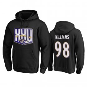 Wholesale Cheap Baltimore Ravens #98 Brandon Williams Men\'s Black Team 25th Season Pullover Hoodie