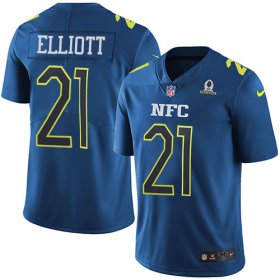 Wholesale Cheap Nike Cowboys #21 Ezekiel Elliott Navy Men\'s Stitched NFL Limited NFC 2017 Pro Bowl Jersey